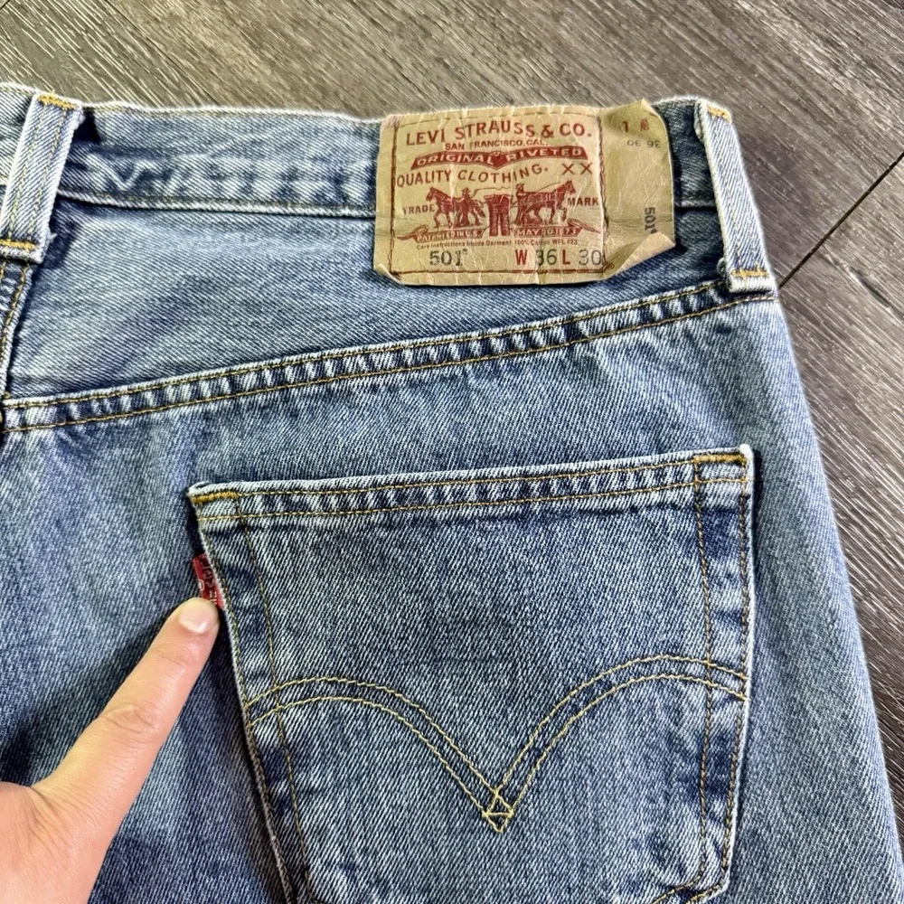 VTG Levis 501‎ Jeans Mens 36x30 Blue Denim Button Fly Straight Leg Original Fit
